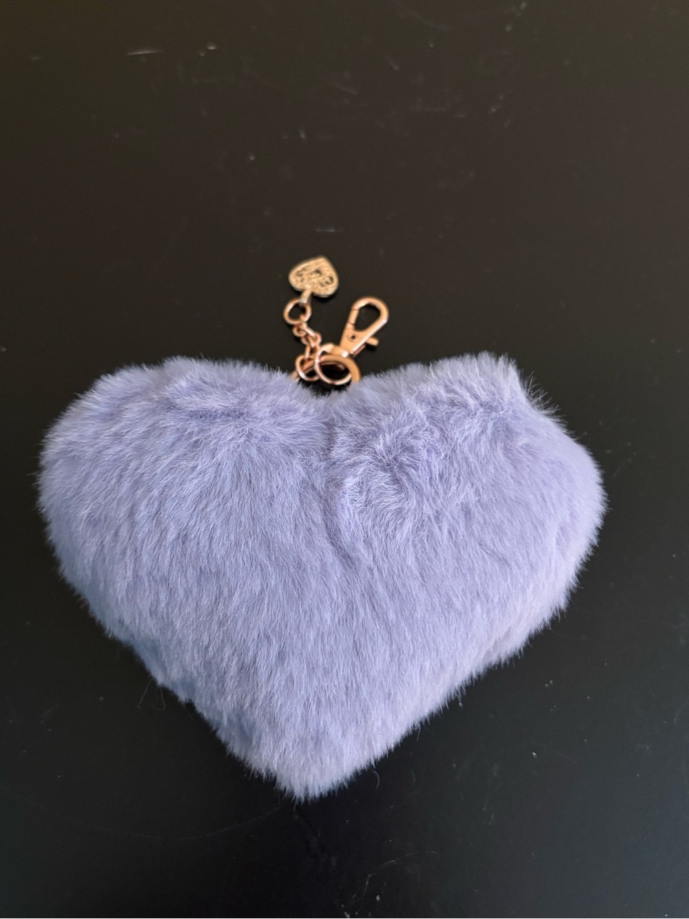 Minky Plush Heart Keychain Bag Charm in Lavender